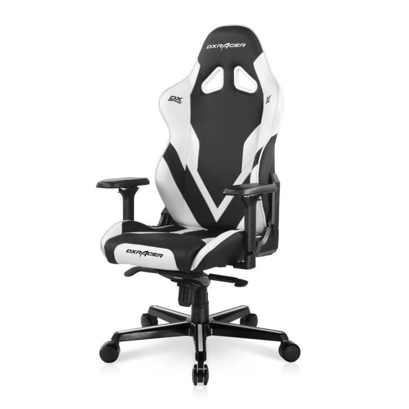 DXRacer Gaming Chair G Series PVC Leather Metal Frame 4D Armrest- Black/White - كرسي